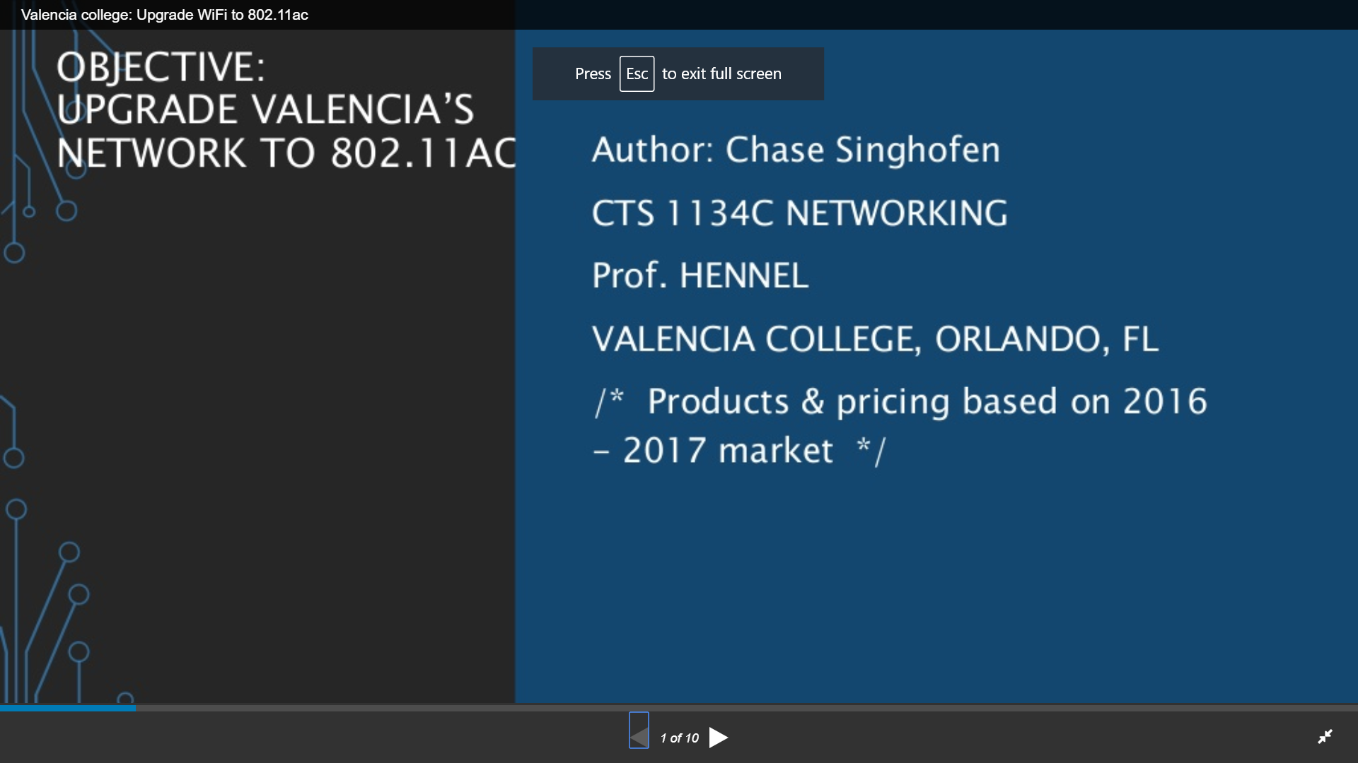 Valencia WiFi Upgrade Capstone Screenshot